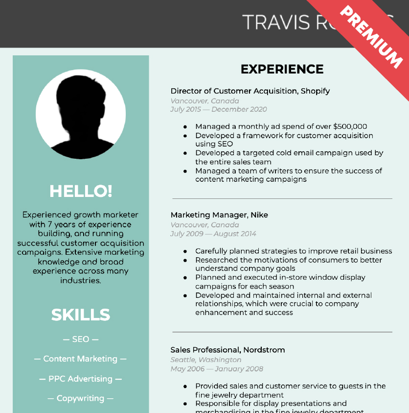 resume templates compatible with google docs