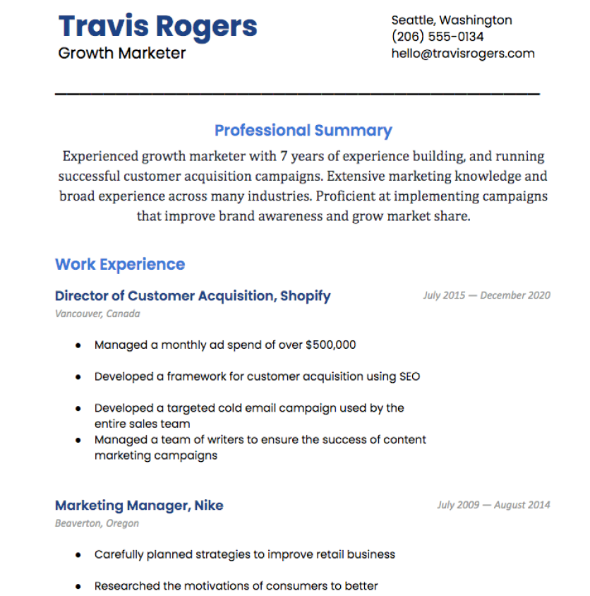 resume templates compatible with google docs